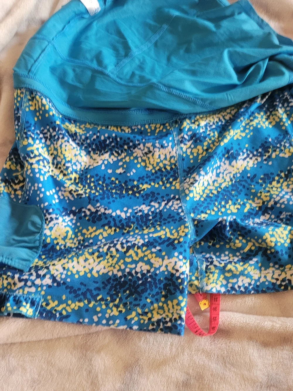 Lucy Turquoise Swim Skirt with Printed Built-In Shorts
